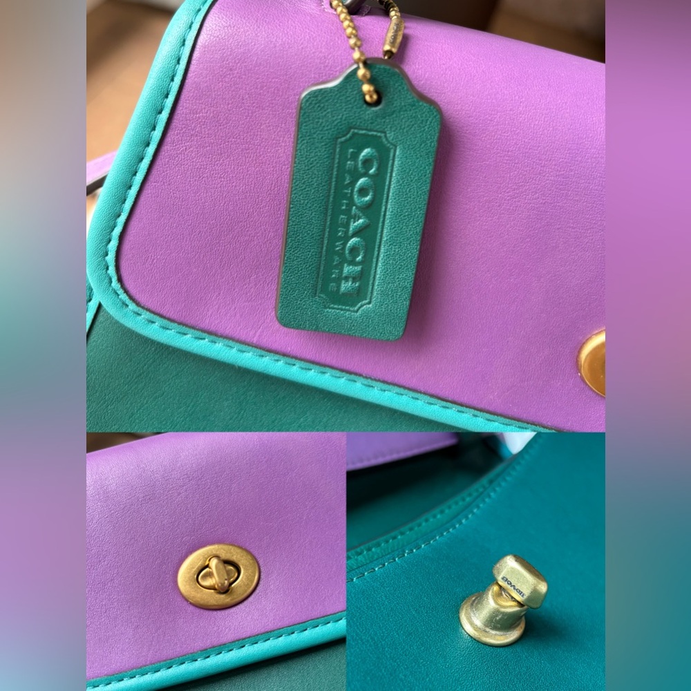 COACH Turnlock Clutch in Colorblock - Picture 11 of 16